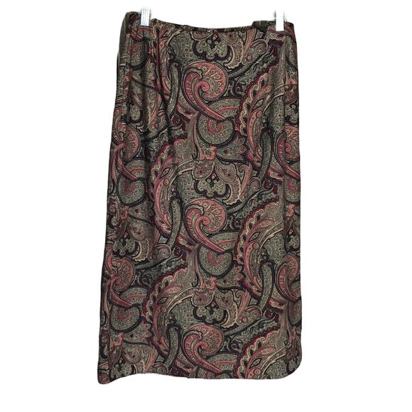 JM Collection Classy Skirt ~ Sz 10 ~ Multicolor ~ Mid Calf ~ Paisley - Picture 1 of 4